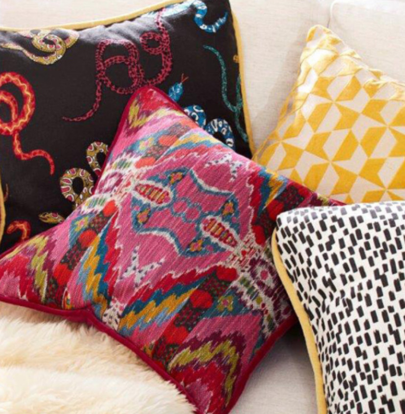 array of decorative pillows