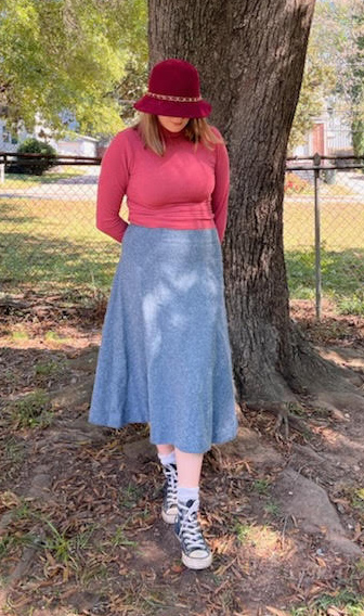 Tulip fall midi skirt